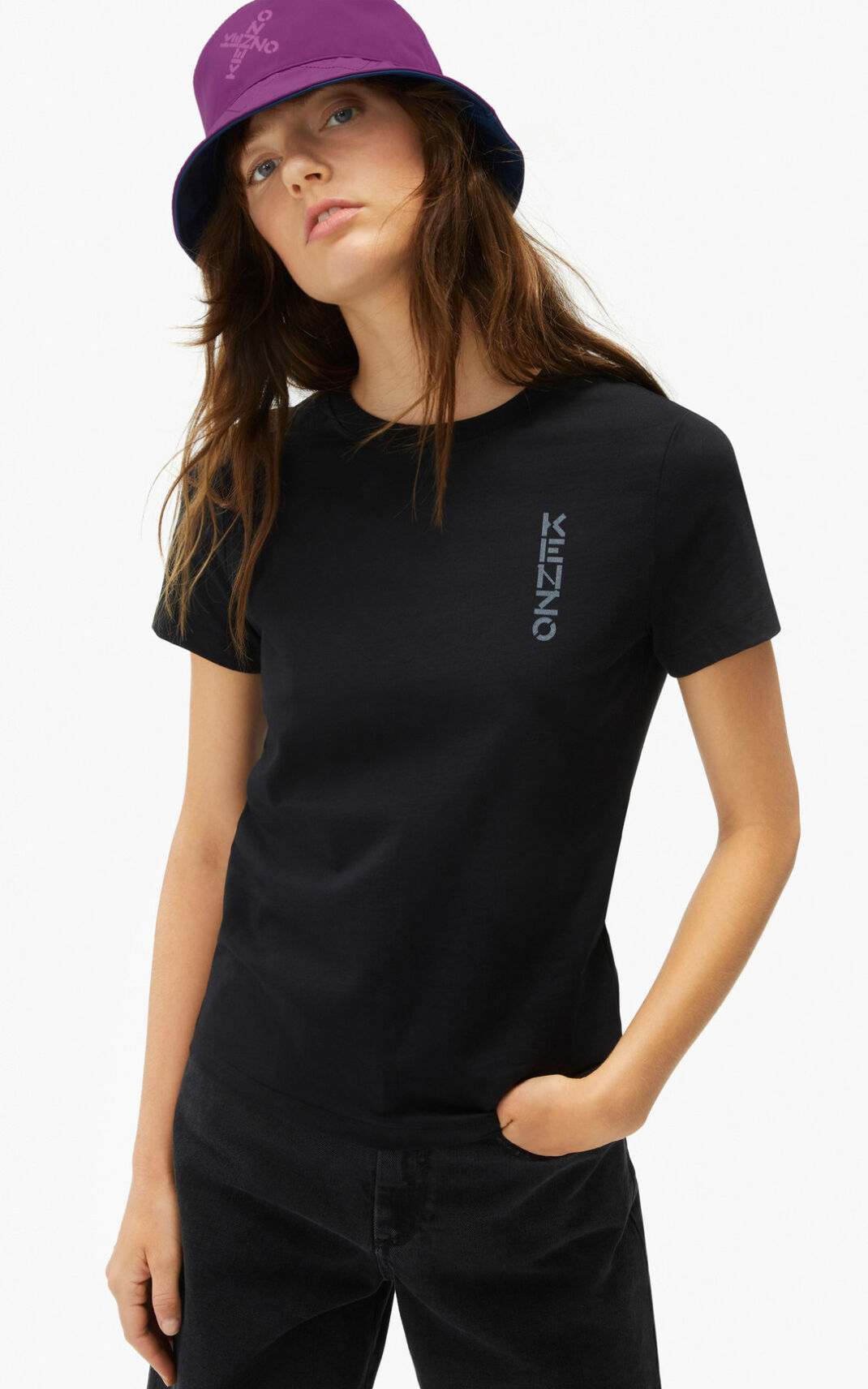 Kenzo Archive Floral Camisetas Mujer Negras | 6154803-AN